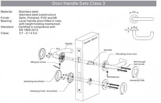 EN3 Specification, Door Handle Sets Class 3 EN3 Specification, Door Handle Sets Class 3