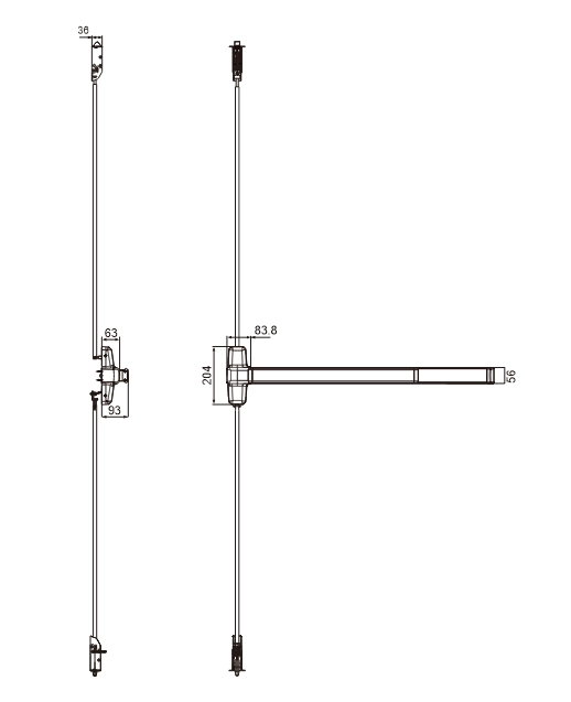 Concealed Vertical Rod Exit Device, CMP466 (4)