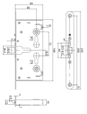 Exit Lock with Key Action on Latch Bolt, 72-65PT (2)