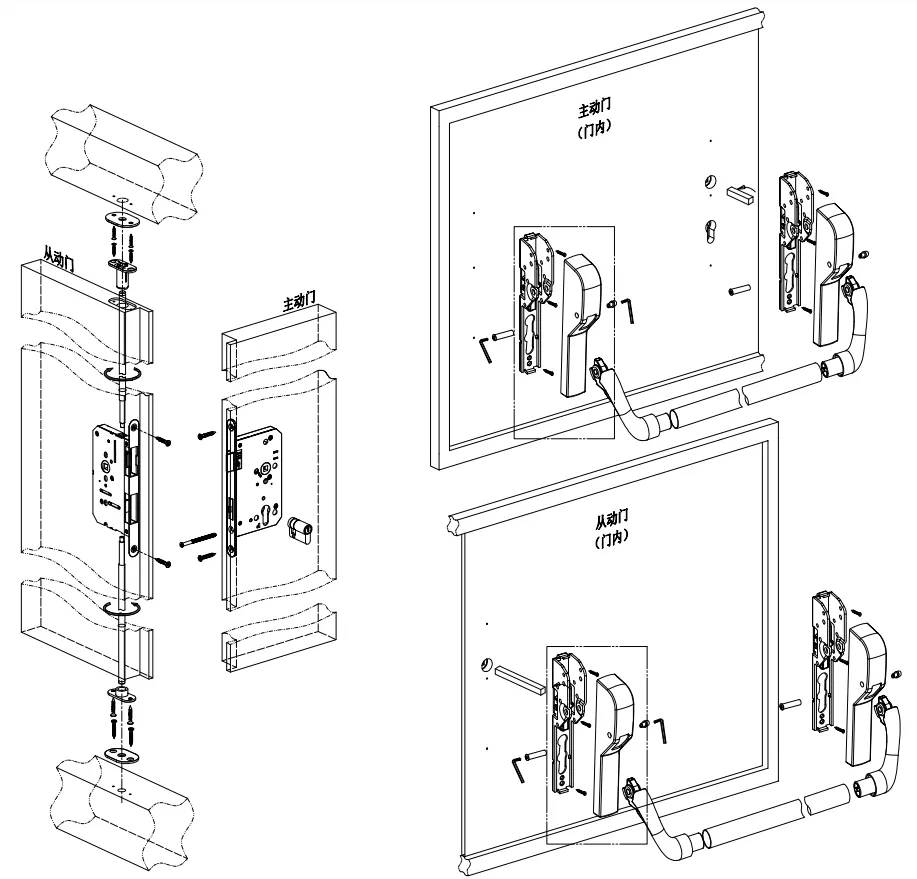 Mortise lock for Double door (4)