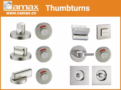 high-quality thumbturns manufactured by Camax Hardware for washrooms