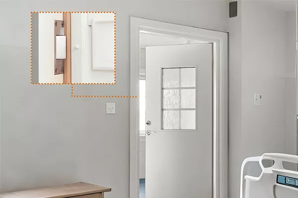 Camax's emergency release door stop for double action doors