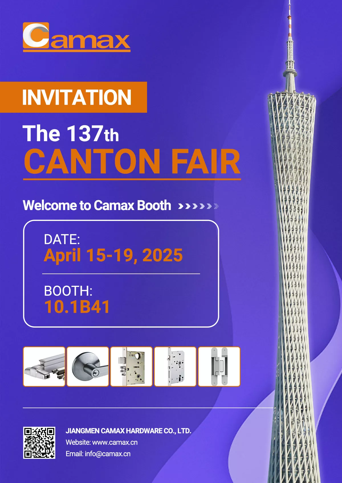Join Camax Hardware at Canton Fair 2025 from April 15 to 19