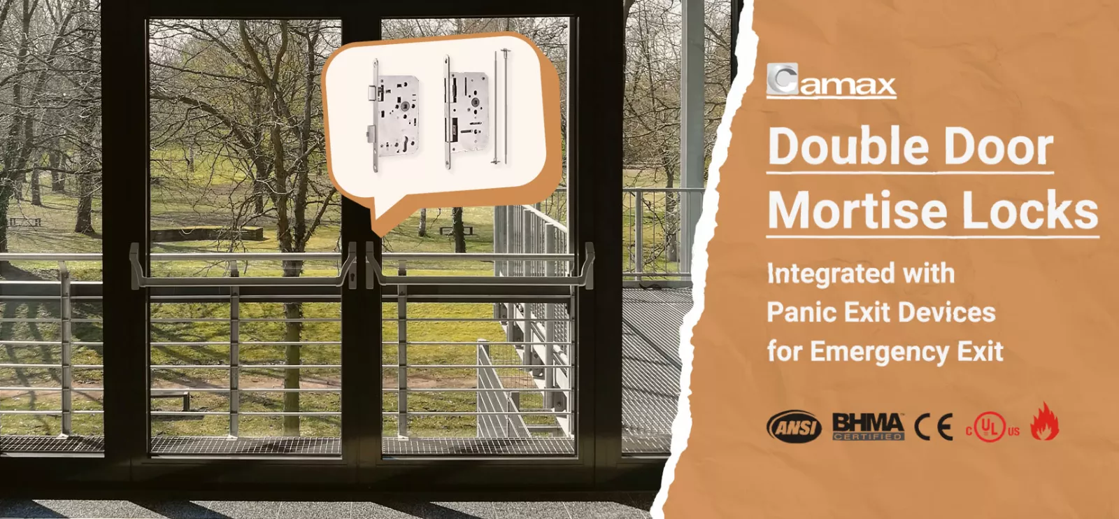 Camax Hardware manufactures mortise locks for double doors, OEM & ODM available