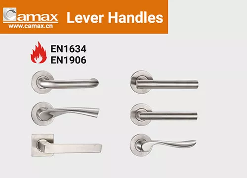 Camax door handles certified to EN1906 and EN1634 fire rated