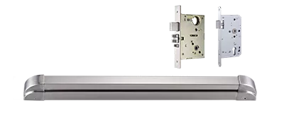 CMP955, Camax's mortise exit devices with ANSI and Euro mortise locks