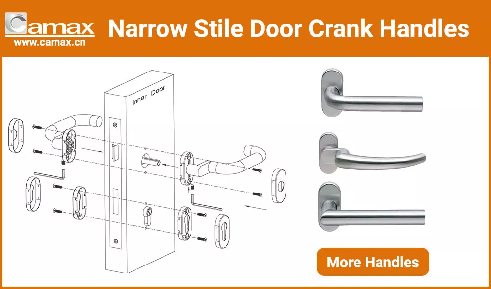 Camax Hardware manufactures door handles for narrow stile doors
