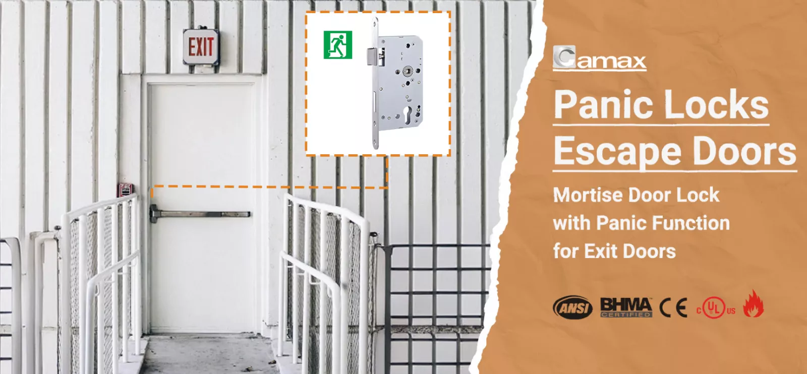 Camax's Panic Lock: Mortise Door Lock with Panic Function for Escape Doors