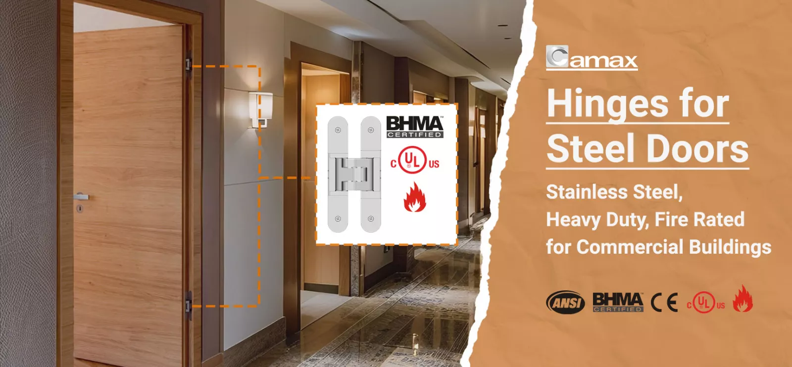 Camax Hardware manufactures hinges for steel door with OEM and ODM services