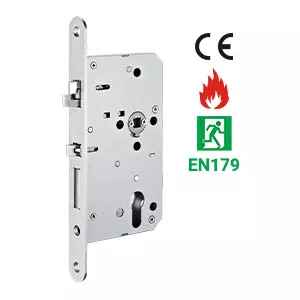 72-60TF, Camax's automatic deadbolt locking mortise lock certified to CE and fire rating