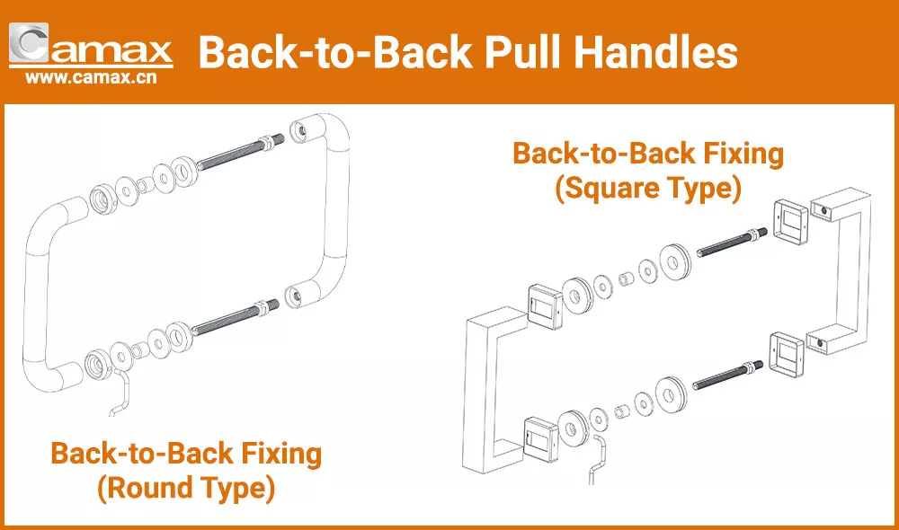 installation of Camax's back-to-back pull handles