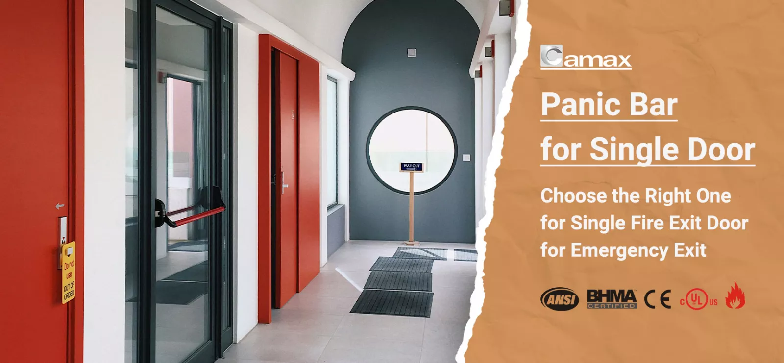 Camax's panic bar for single fire exit door