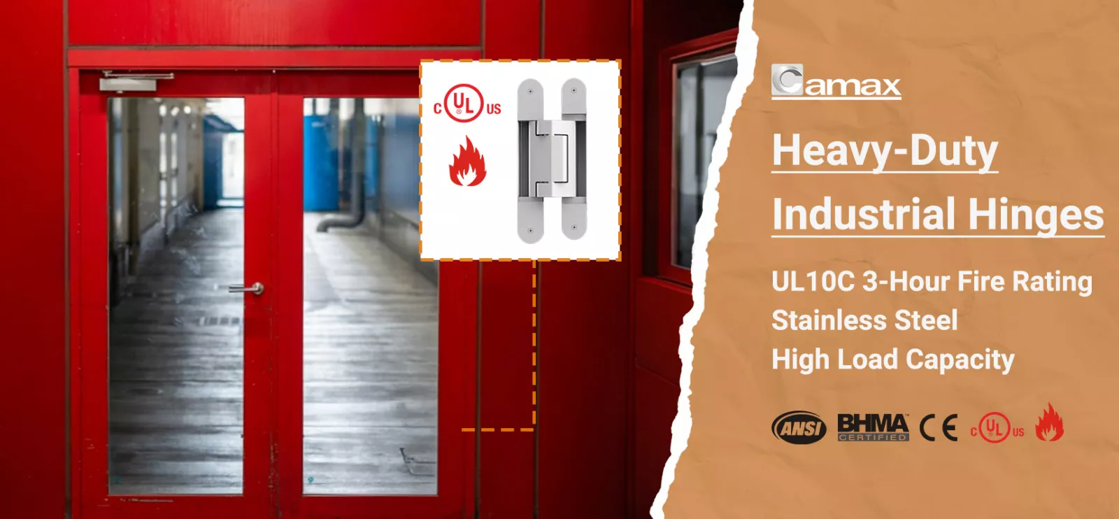 Camax Hardware manufactures heavy-duty industrial hinges with high load capacity