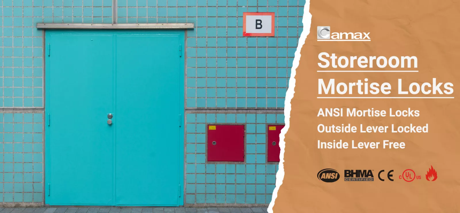 Camax manufactures ANSI mortise locks with storeroom function